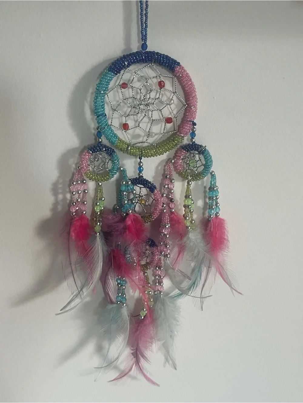 Boho Multicolor Feather Dreamcatcher Wall Hanging